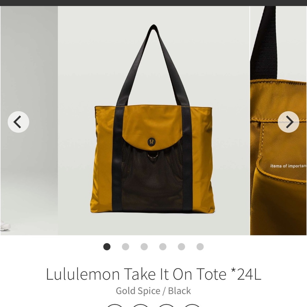 GUC Lululemon Take It On Tote *24L Gold Spice / Black